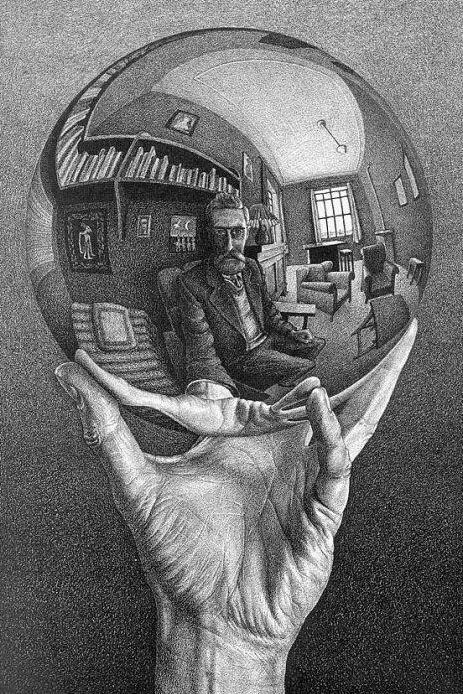 mano con globo riflettente 1935
